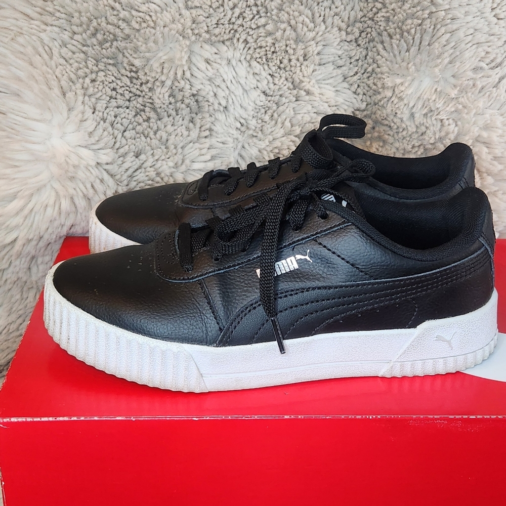 PUMA Carina Black Sneakers Size 7 Womens Ladies Shoes With Box - Picture 5 of 9